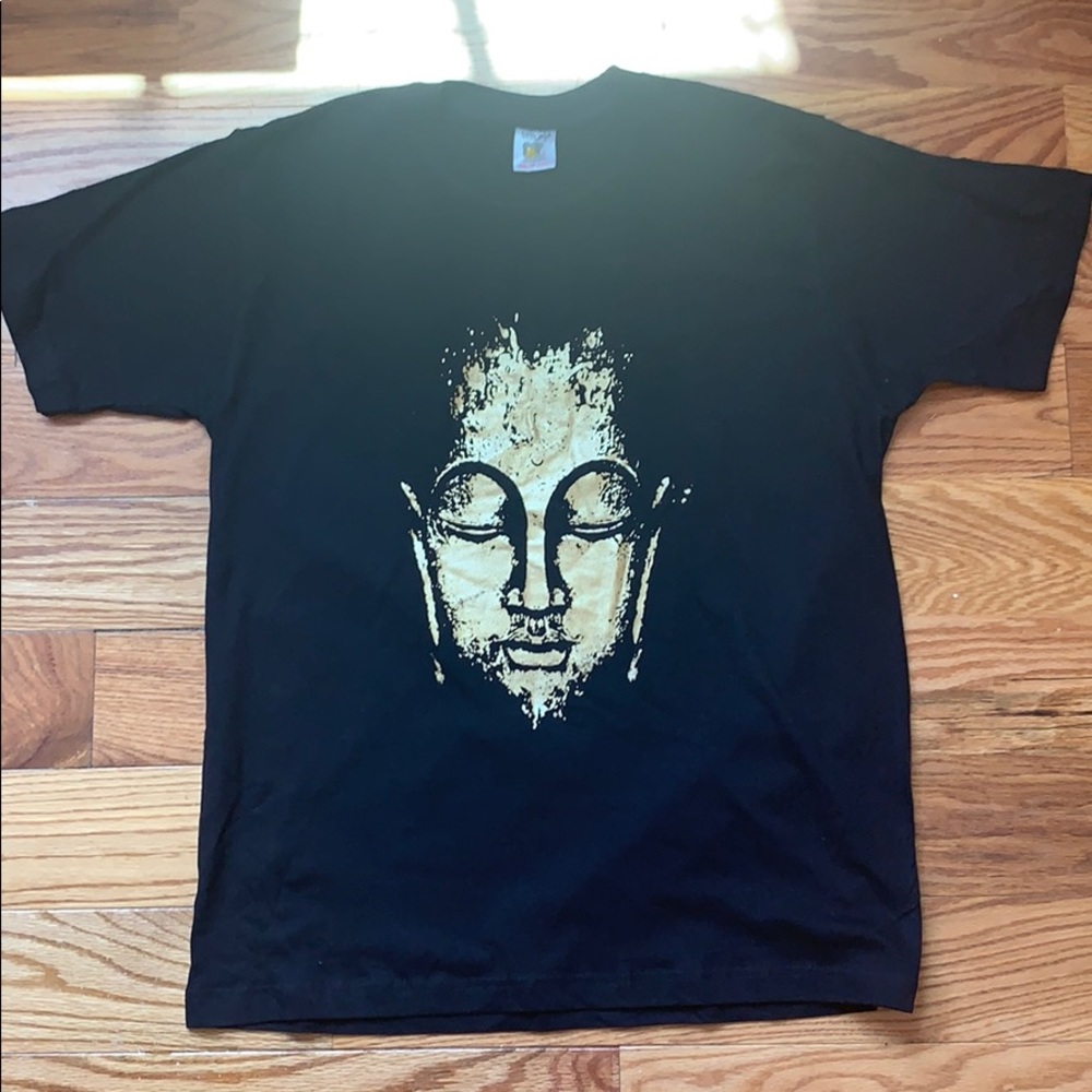 100% Cotton gold and black Buddha T-shirt. NWOT